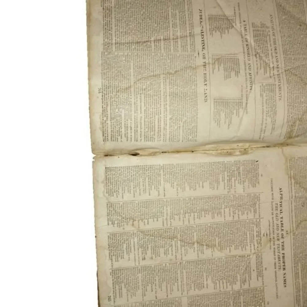 Wadsworth Family Bible M&E Phinney Stereotype Ed 1827 Leather Bound New Haven,CT